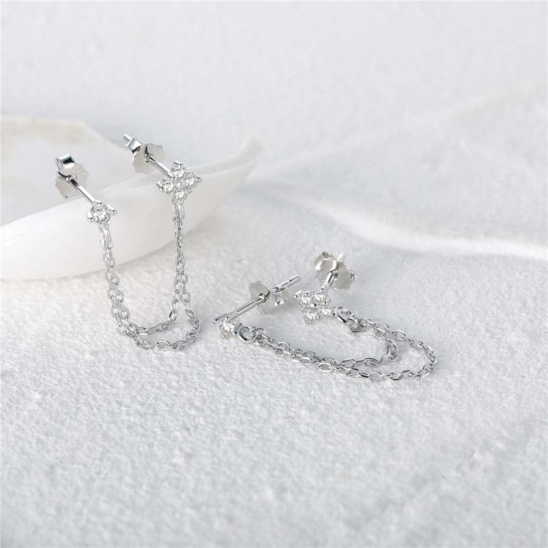 Double Stud Flower Earrings For Women