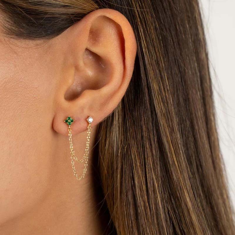 Double Stud Flower Earrings For Women