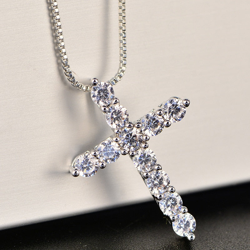 Silver Cross Necklace For Men/Women