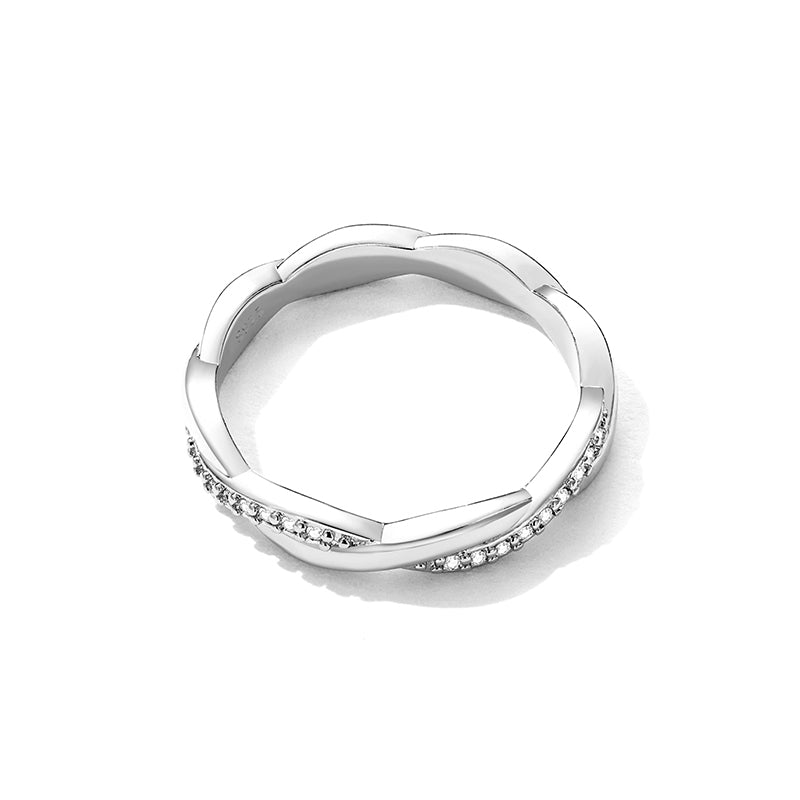 Silver Twisted Ring Gold Plated For Women