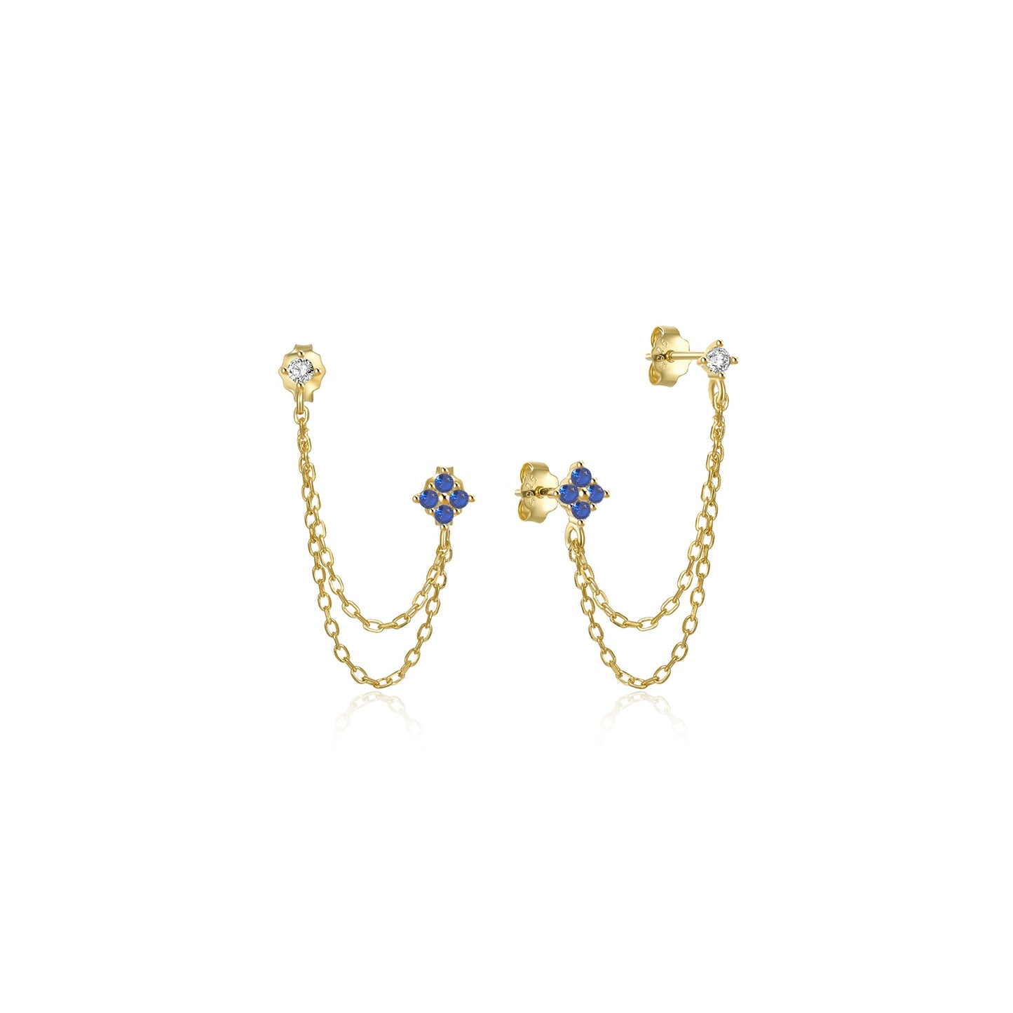 Double Stud Flower Earrings For Women
