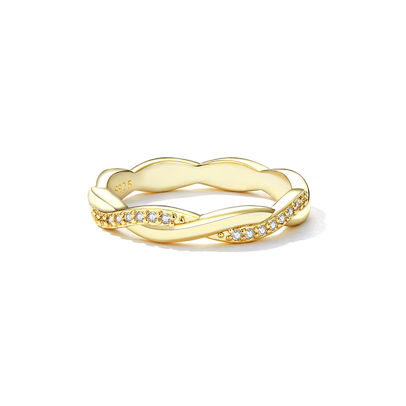 Silver Twisted Ring Gold Plated For Women