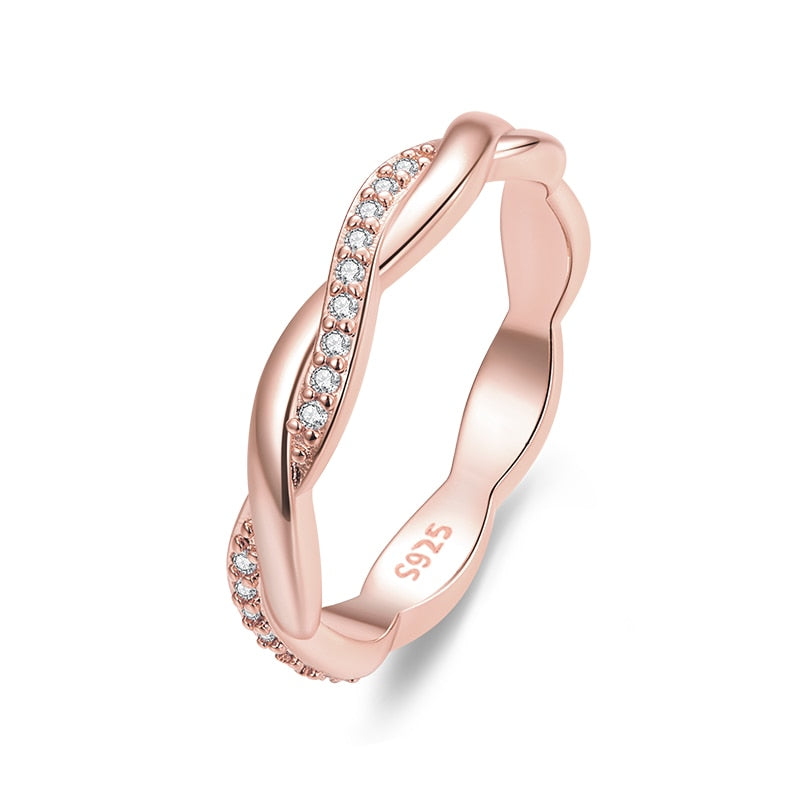 Silver Twisted Ring Gold Plated For Women