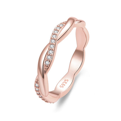 Silver Twisted Ring Gold Plated For Women