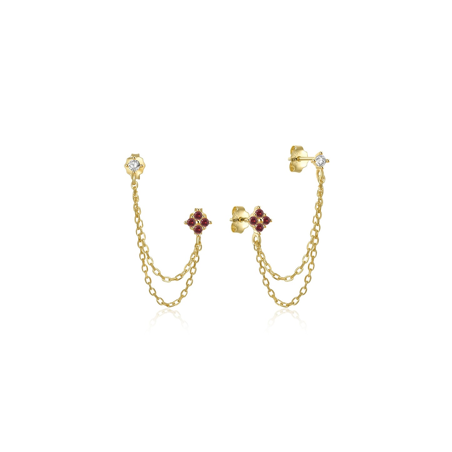 Double Stud Flower Earrings For Women