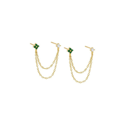 Double Stud Flower Earrings For Women