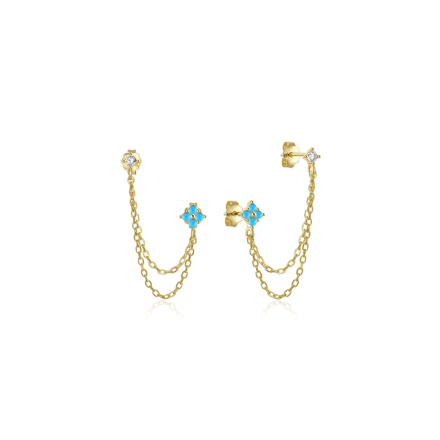 Double Stud Flower Earrings For Women