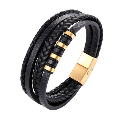Black Leather Bracelet For Men